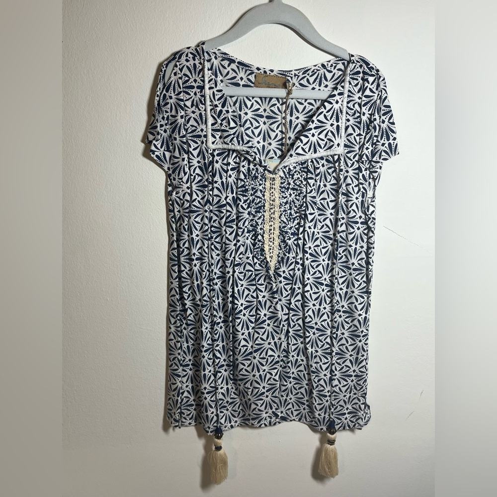 Skemo Kids Bali Flower Indigo Mini Dress Coverup